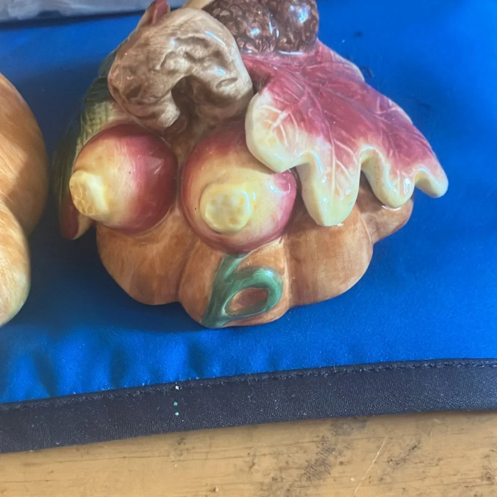 Fitz and Floyd Green and orange Pumpkin Bowl